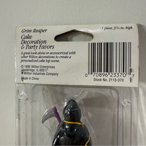 Vintage 1995 Grim Reaper Birthday Cake Decoration & Party Favors, NOS - Picture 5 of 5
